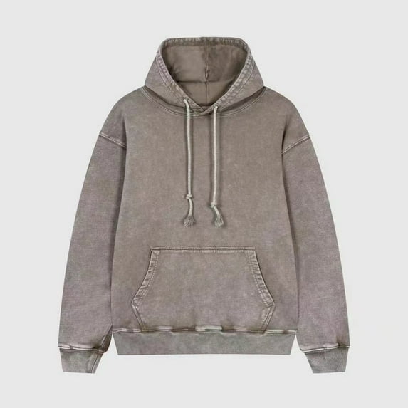 Drop Shoulder Blank Custom Logo Oversized Vintage hoodie Unisex Men Women Wholesale Acid Wash HOODIE (camel,L)