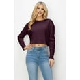 thumbnail image 1 of Drop Shoulder Crew Neck Cropped Sweater Rib-knit, 1 of 1
