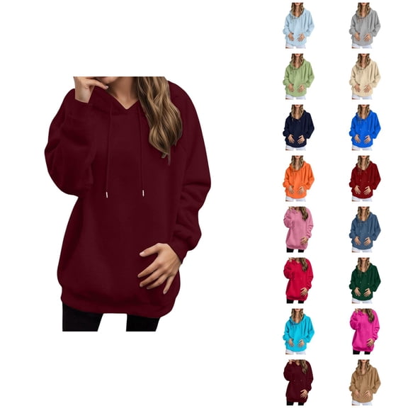 Drop Shoulder Hoodie 2025 Plain Basic Long Sleeve Hooded Sweatshirt Pullover Casual Streetwear Hoodies for Women