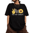 thumbnail image 1 of Drop Shoulder Oversized Sunflower Farm Visit 100% Cotton Peace Love Sunflowers Black S-5XL Tees Everyday Tops, 1 of 4