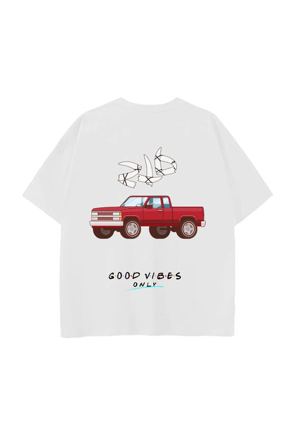 Drop Shoulder Stolen Ivory Trucker T-Shirt