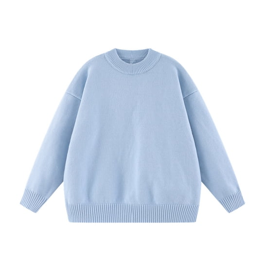 Drop Shoulder Sweaters for Women Pullover Loose Crewneck Knitted Fall Winter Long Sleeve Going Out Casual Sweater Tops
