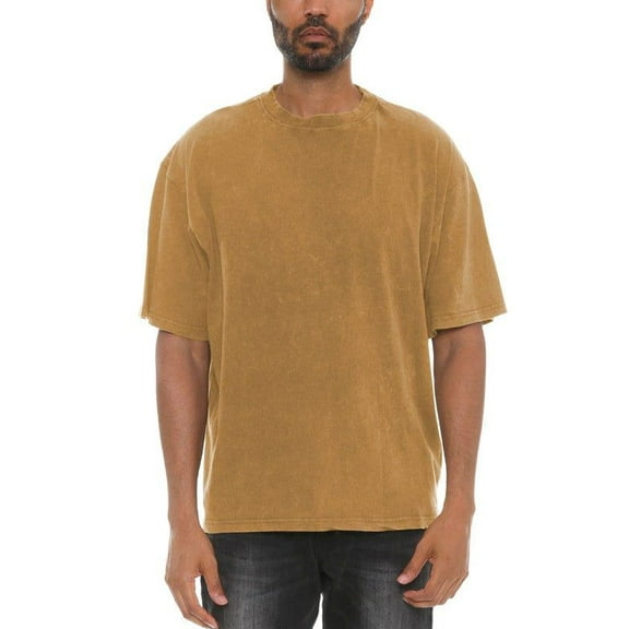 Drop Shoulder Tee - River Garment Wash Cotton T-Shirt, Relaxed Fit, Round Neck, Straight Hem - Made in USA, Classic Style for Men and Women