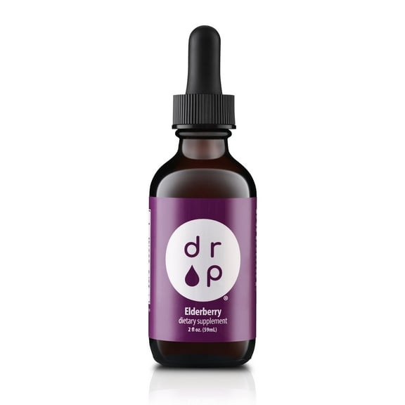 Drop Supplements Elderberry Liquid Drops with Vitamin C - Organic, Immune Support for Adults and Kids - Gluten-Free, Vegan, No Artificial Preservatives - 2 Month Supply