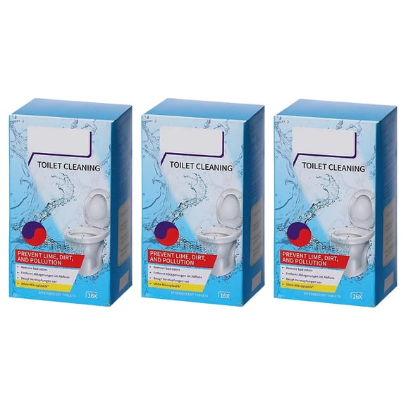 Drop In Toilet Bowl Cleaner Tablets with Bleach, Effervescent Stain Remover for Limescale, Rust and Urine Odors, Descaling Tablets for Household Bathroom Maintenance