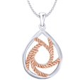 thumbnail image 1 of AFFY Drop Two Tone Pendant Necklace 14k White Gold Over Sterling Silver, 1 of 1