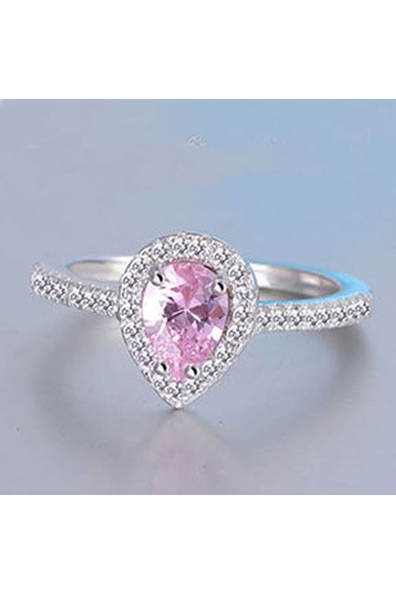 Drop diamond pink diamond ring