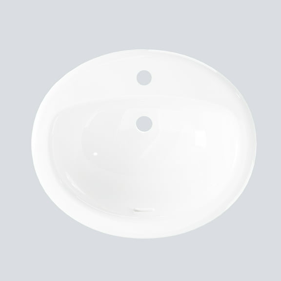 Drop in Bathroom Sink 20x17 Inch, White Oval Ceramic Vanity Top Sink with Overflow, Single Hole,Contemporary Drop in Lavatory, cUPC Certified