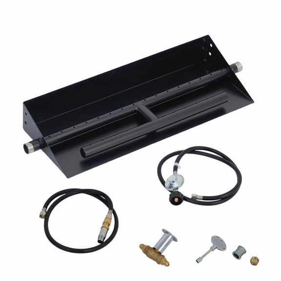 Drop-in Fire Pit Burner Kit | 22.5x6 Inch H-Burner Design, 60,000 BTU, Spark Ignition, Compatible with Propane & Natural Gas for Indoor/Outdoor Use