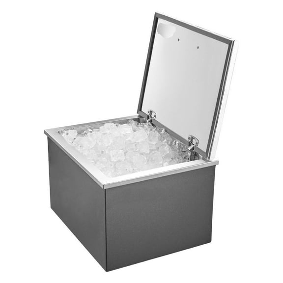 Drop in Ice Chest, 113.7 Quart Stainless Steel Cooler Bin - 28x20x17", Outdoor Kitchen Bar Ice Tub w/ Drain, Insulated for Wine, Beer, Beverages