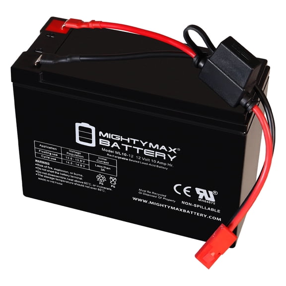 Drop in Replacement for 12v ride on Vehicle with 10ah battery kit and harness with 2 Pins connector