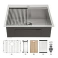 thumbnail image 1 of Drop-in Single Bowl Stainless Steel Kitchen Sink with Workstation, 1 of 4
