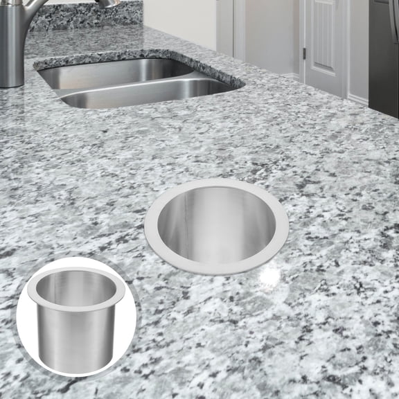 Supvox Round Stainless Steel Trash Chute, Elegant and Practical for Countertops