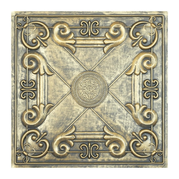 Drop in ceiling tiles 3D embossed wall panels for Apartment PL22 Ancient gold 10Pcs/pack