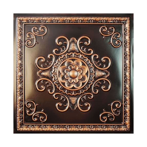 Drop in ceiling tiles 3D embossed wall panels for light luxury restaurant PL08 Tradtional copper 10Pcs/pack