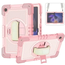 Drop-proof tablet case for Samsung Tab A9 (2023) X210/X216/X218 , 360° rotatable stand, thickened corners, precise cutouts, with shoulder strap and hand strap