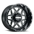 thumbnail image 1 of DropStars 654BM Gloss Black Milled Wheel Rim, 22" x 10" 8 x 180mm -25mm, 654BM-2208944, 1 of 5