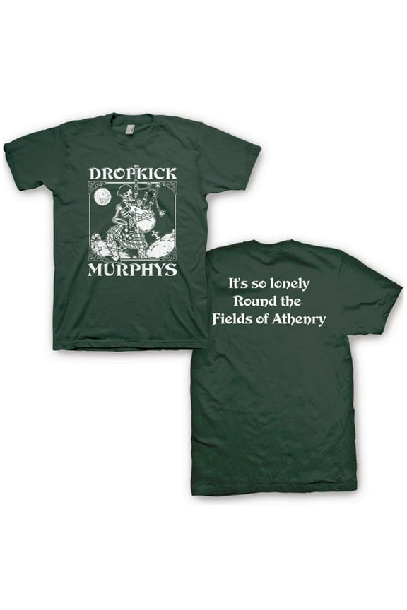 Dropkick Murphys Men's Skelly Piper T-Shirt Hunter Green Small | Officially Licensed Merchandise