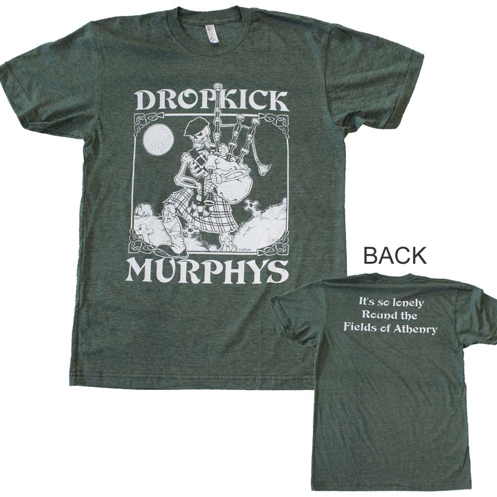 Dropkick Murphys Skeleton Marching Band Green T Shirt Made in USA - Sz M*