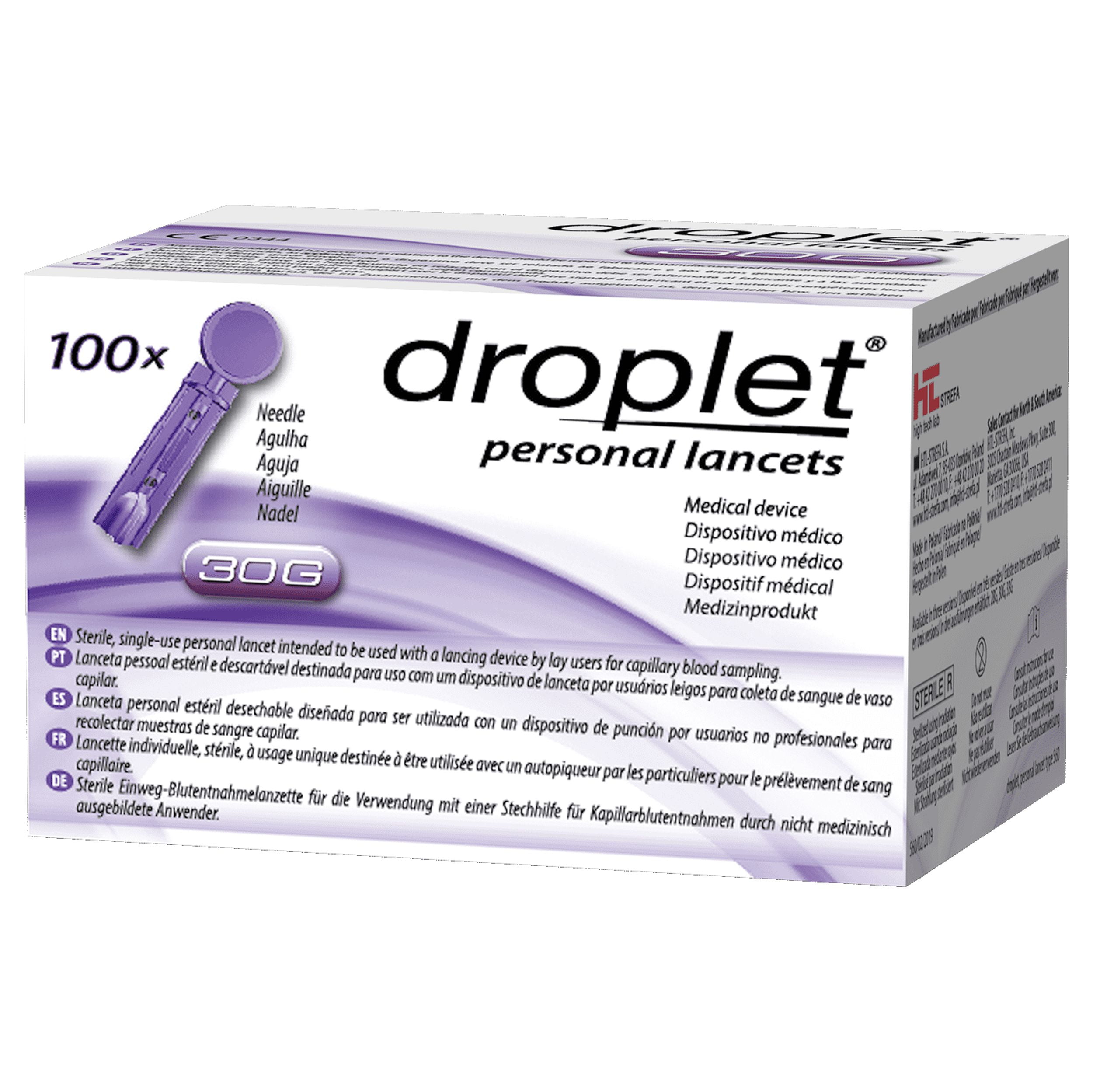 Droplet Genteel 30g Lancets 100 - Walmart.com