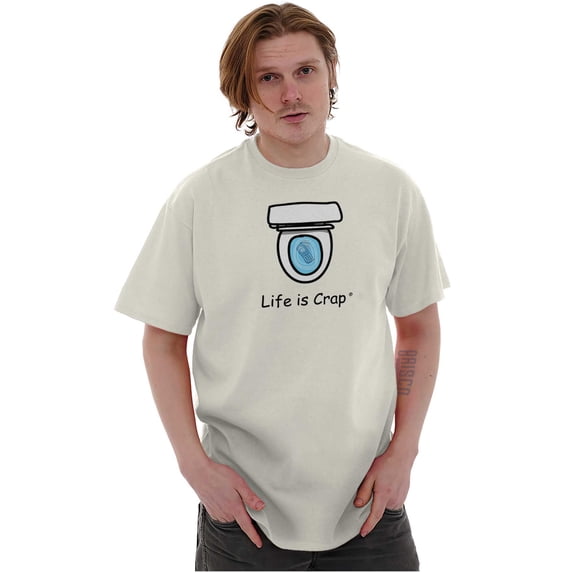 Dropped Phone Toilet Unlucky Upset Graphic T Shirt Men or Women Brisco Brands