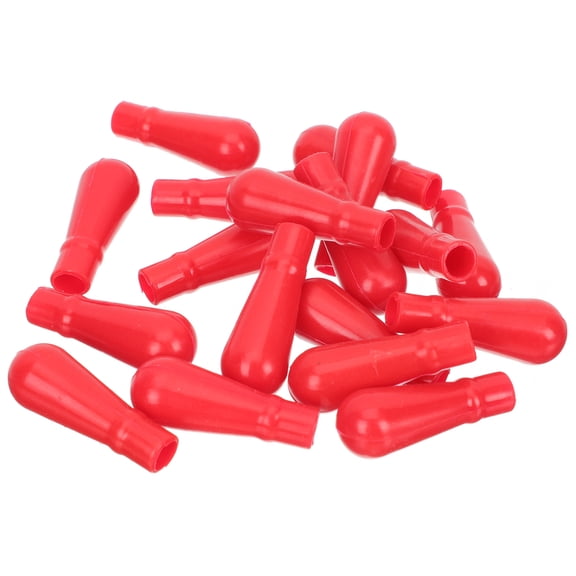 MERRYHAPY Red Pipette Dropper Caps Wear-Resistant for Personal and Professional Use 100Pcs