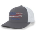 thumbnail image 1 of Droppin Drake Color American Duck Flag Snapback Hat-Charcoal/White Mesh, 1 of 1