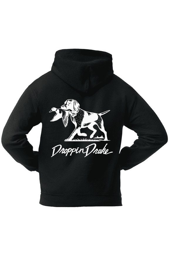Dog Carrying Duck Hunting Southern Duck Call Mens Long-Sleeve Hoodie-Black-xxxl