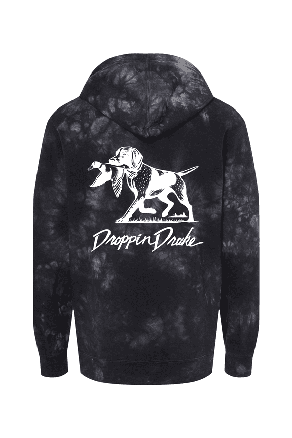 Dog Carrying Duck Hunting Southern Duck Call Mens Tie-Dye Hoodie-Black-xl
