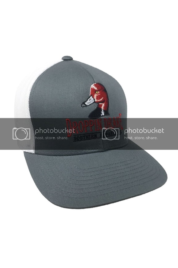 Redhead Duck Logo Mesh Back Trucker Hat-Graphite White