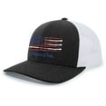 thumbnail image 1 of Droppin Drake Southern Apparel Co American Duck Gun Flag Trucker Mesh Snapback Hat-Black Heather/White/USA, 1 of 1