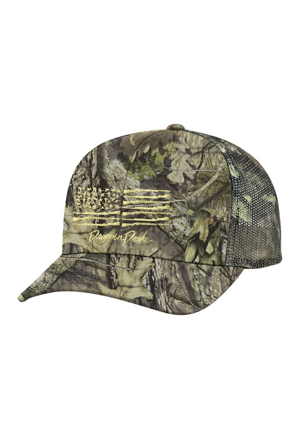 Southern Apparel Co American Duck Gun Flag Trucker Mesh Snapback Hat-Camo/Camo