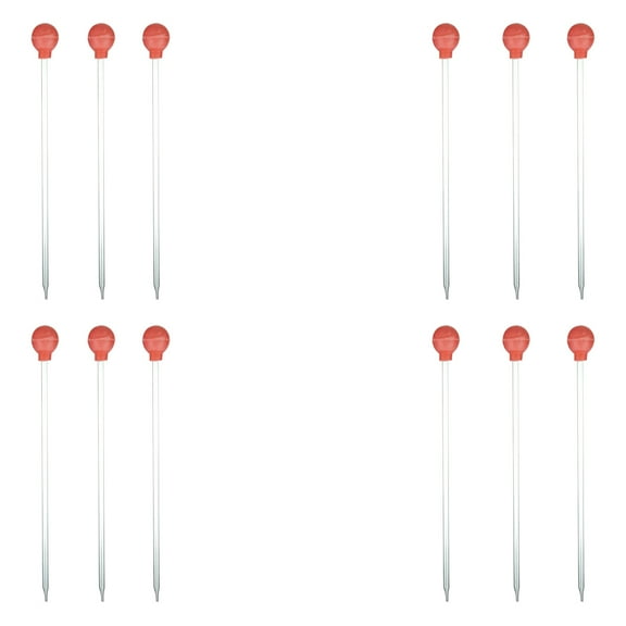Dropping Pipettes Glass with Rubber Bulbs, 12 inches length, 5ml capacity. Pack of 12.