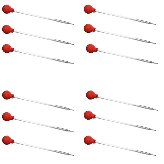 Dropping Pipettes Glass with Rubber Bulbs, 8 inches length, 5ml capacity. Pack of 12.