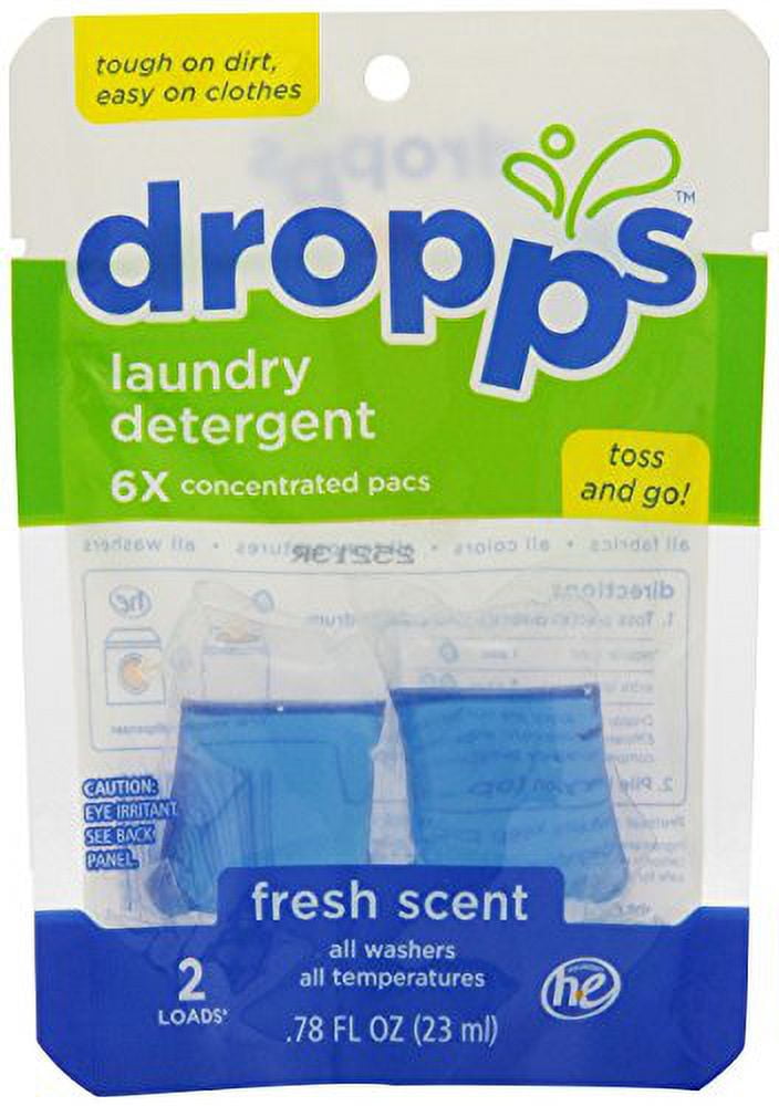 Dropps Laundry Detergent Pacs, Fresh Scent, 2 Count