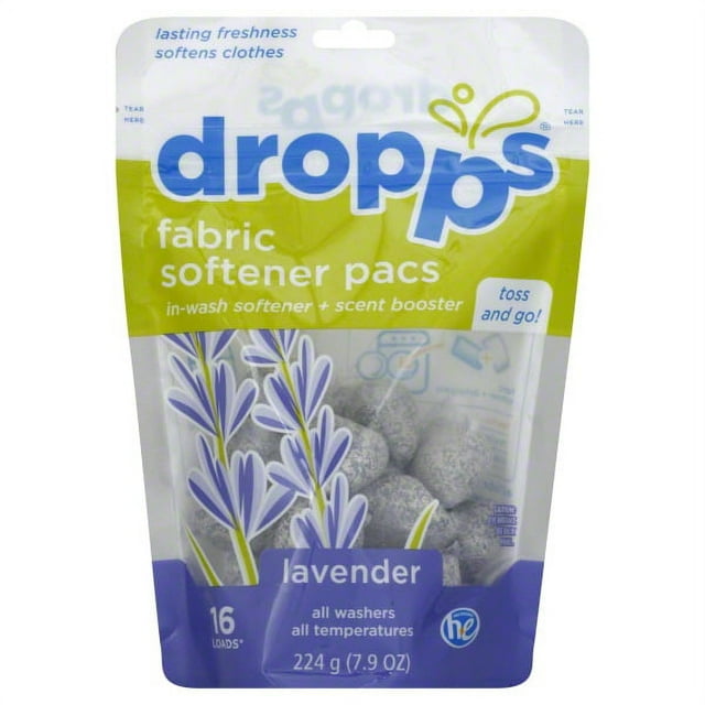 Dropps Lavender Fabric Softener Pacs, 16 count