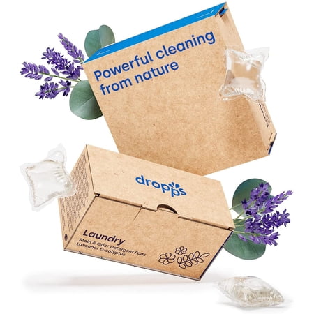 Dropps Stain & Odor Laundry Detergent Pods, Lavender Eucalyptus, 32 Count