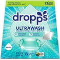 thumbnail image 1 of Dropps UltraWash Dishwasher Pods, Unscented (32 Count) - Biobased Power Deep Clean Dishwasher Detergent Tablets for Sparkling Shiny Dishes - No Rinse Aid or Pre-Wash Needed - Dishwashing Pods, 1 of 7