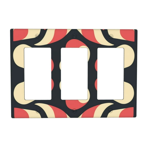 Drops Pattern Switch Cover Decorative Wall Plate 3-Gang Standard Size