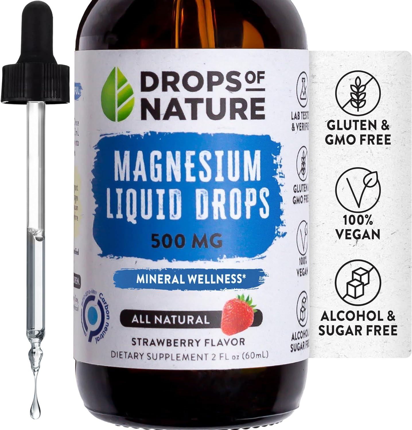 Drops of Nature Magnesium Citrate Liquid Drops 500mg, 2 fl oz