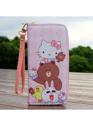 Cute Girl Hello Kitty Wallet Purse Clutch Card Holder 6 Phone Storage Bag  Pink