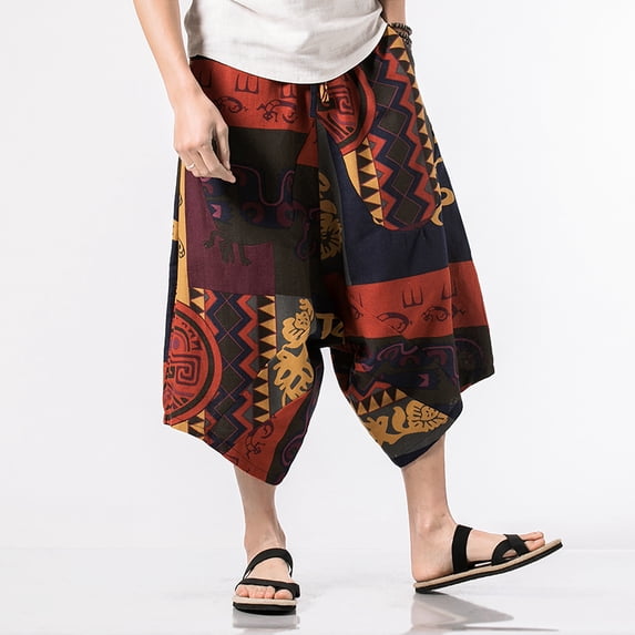 Dropshipping Men Harajuku Harem Pants 2023 Mens Summer Cotton Linen Joggers Pants Male Vintage Korean Style Sweatpants Fashions