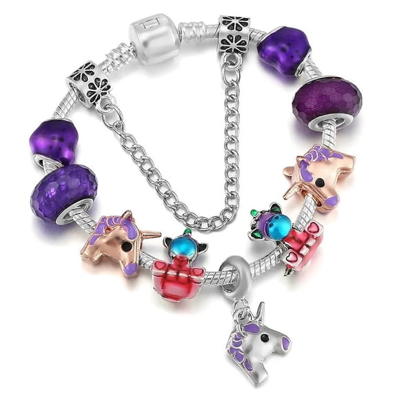 Dropshipping Vintage Silver Color Charms Bracelets for Women DIY Crystal Beads Brand Bracelets Women Pulseira Jewelry