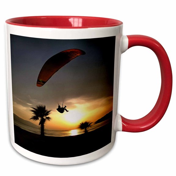 3drose, Dropzone at Dusk, 11oz Two-tone Red Mug
