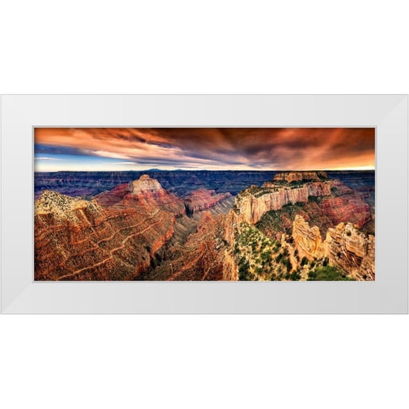 Drost, David 14x9 White Modern Wood Framed Museum Art Print Titled - Canyon View XII