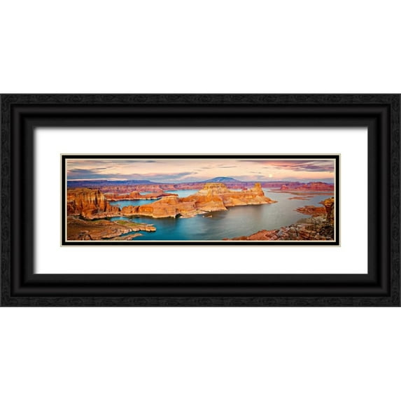 Drost, David 32x12 Black Ornate Wood Framed with Double Matting Museum Art Print Titled - Lake Canyon View III
