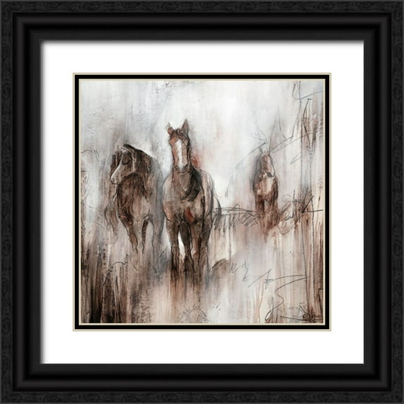 Drotar, Rikki 12x12 Black Ornate Wood Framed with Double Matting Museum Art Print Titled - Grazing I