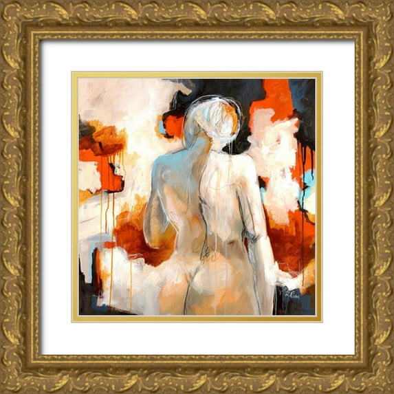 Drotar, Rikki 15x15 Gold Ornate Wood Framed with Double Matting Museum Art Print Titled - Forget Me Not I