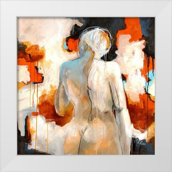 Drotar, Rikki 20x20 White Modern Wood Framed Museum Art Print Titled - Forget Me Not I