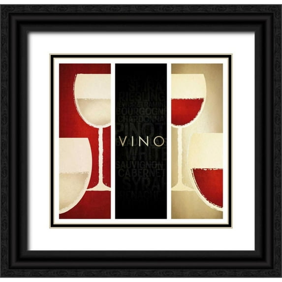 Drotz, Dallas 27x26 Black Ornate Wood Framed with Double Matting Museum Art Print Titled - Vino II